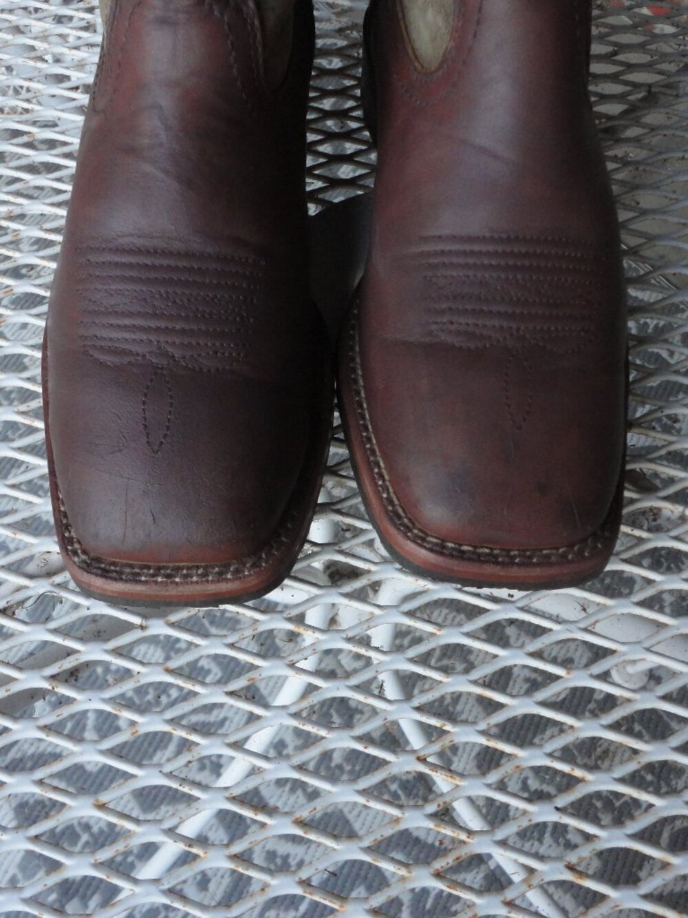 ARIAT Men's Brown Leather Hybrid Patriot Square Toe Boots Size 8D - Picture 2 of 13